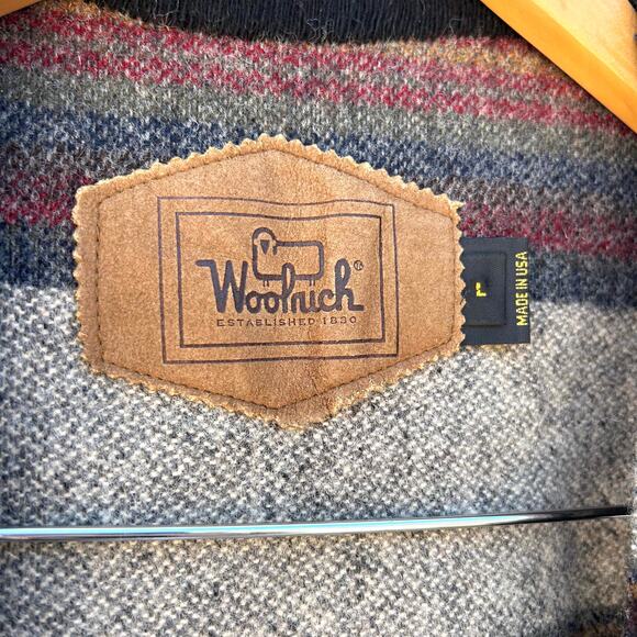 Vintage Woolrich 90s Southwestern Cropped Wool Vest USA Large Blanket Striped - Picture 4 of 7